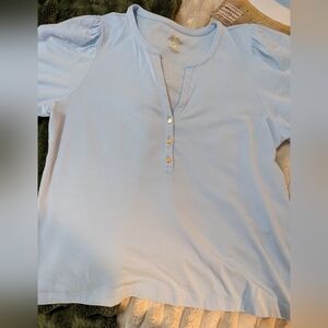 Lilly Pulitzer Sky Blue Tee with Gold Accents